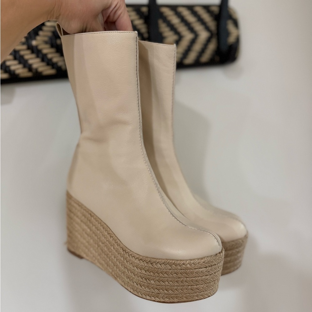 Free People Paloma Barcelo Lennon Platform Espadrille Boots - Ivory - Size 5.5 - Picture 6 of 14